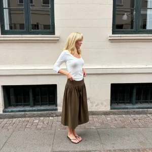 Sille Maxi Peplum Skirt - Ash Brown