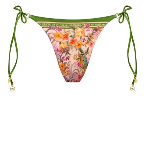 Pretty Boho Tie Bikini Bottom Pink Spring