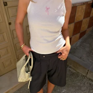 Malou Tank Top - White/Bow