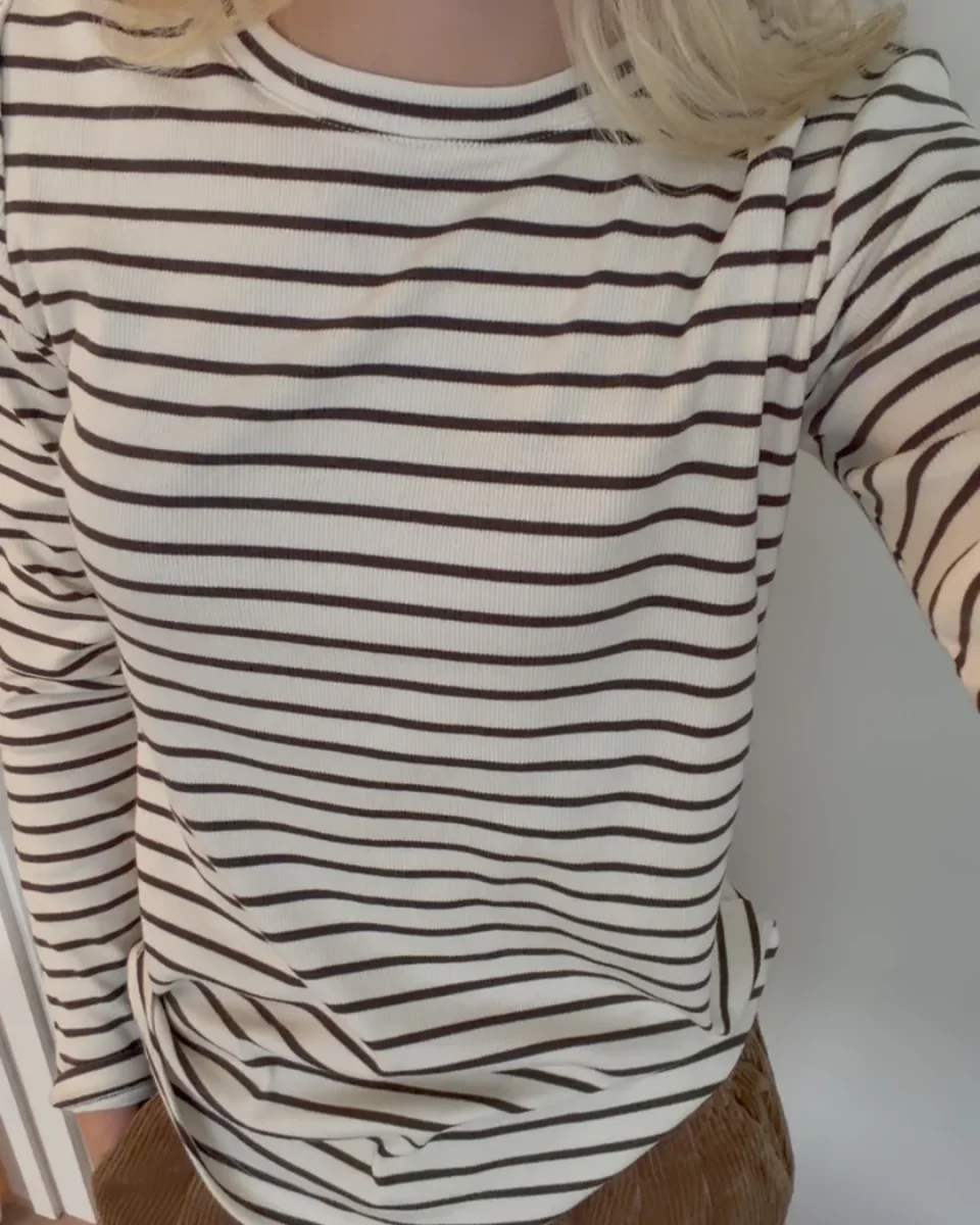 Ditte striped LS rib Tee - Image 4