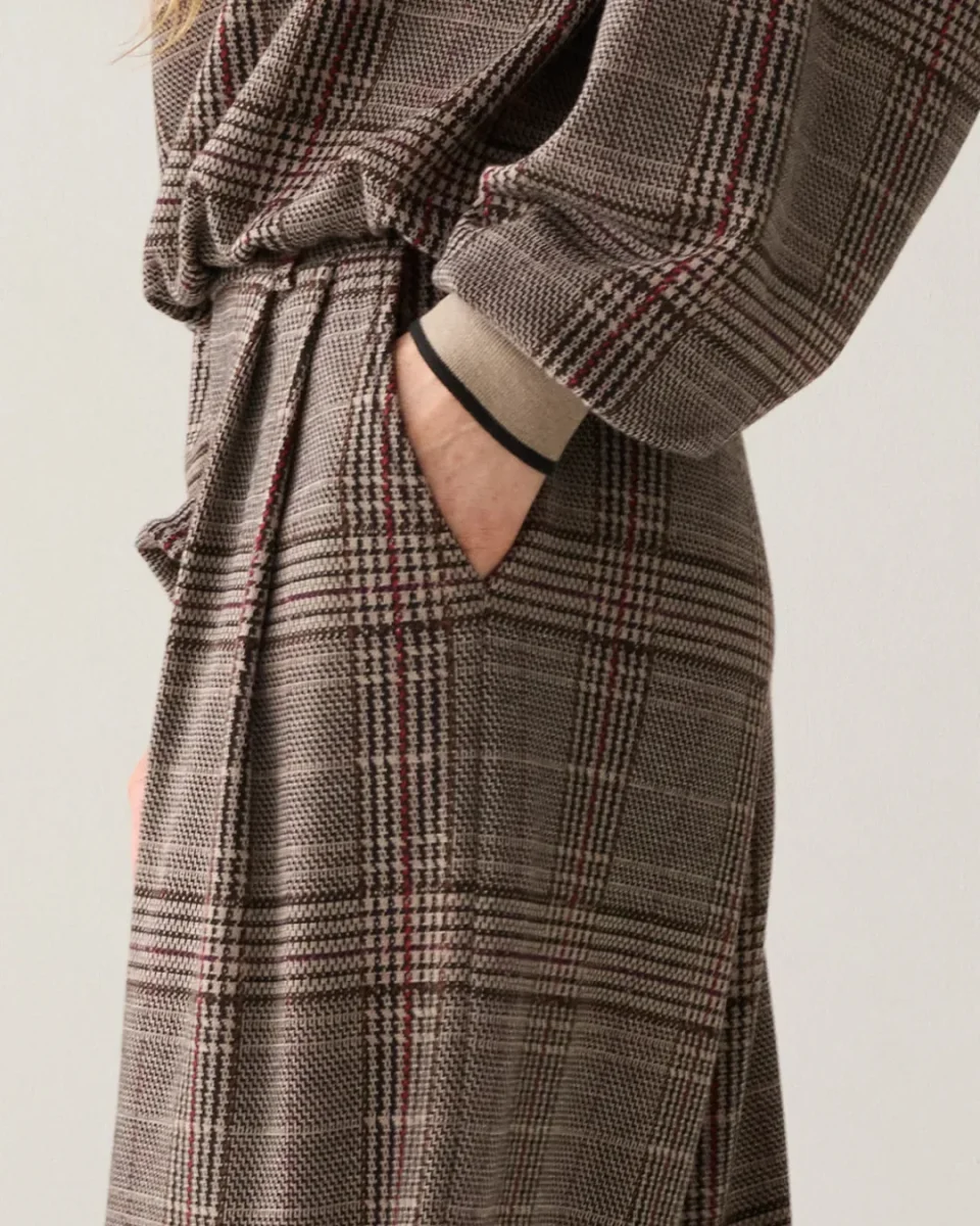 Wide-Leg Trousers in Plaid Jacquard - Image 5
