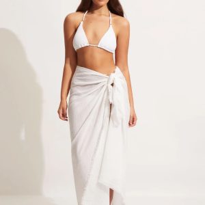 Beach Essentials Textured Wrap Sarong White