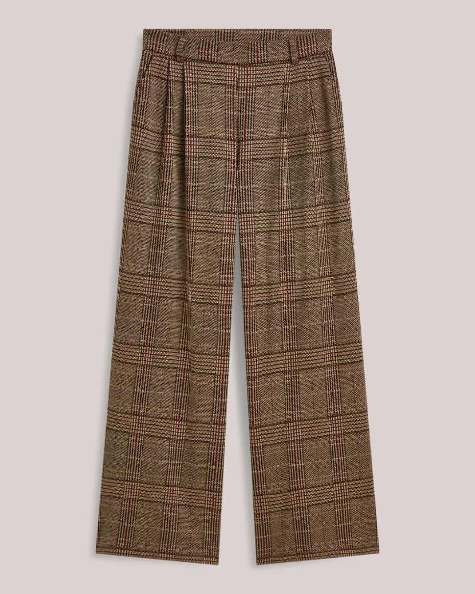 Wide-Leg Trousers in Plaid Jacquard - Image 6