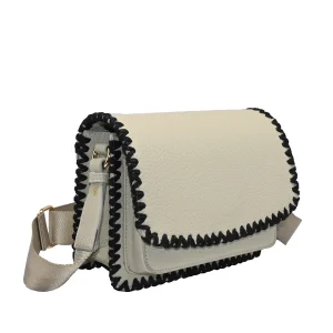 800305 Vesker, CAMILLE clutch med søm - beige