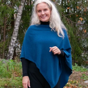 804444 Poncho Eco Kashmir 1380/1381 - jeans blå