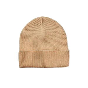 810705 Strikket ull lue med brett FG23501 - beige