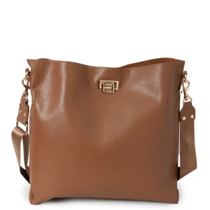 817415 Veske DAYTON Crossveske med clipslås - cognac