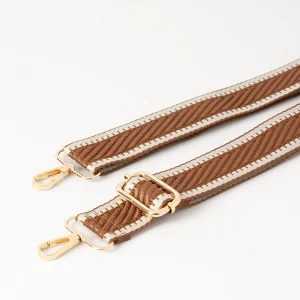 824411 Skulderrem, stripet mønster- brun