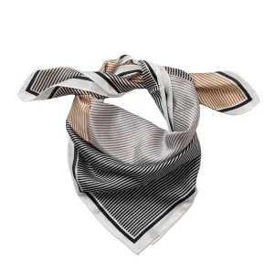 828001  Skjerf, Lite skjerf stripet print - svart