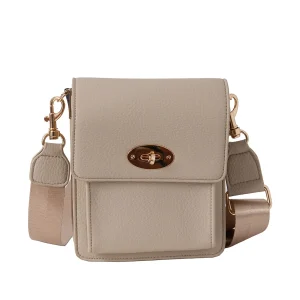 830405 Vesker, ELEA  høy clutch med frontspenne - beige