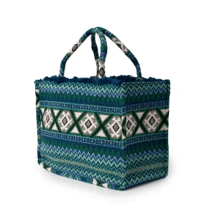 836046 Veske, Jaquard shopper - blå
