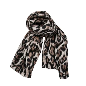843001 Skjerf, Leoprint - lys beige