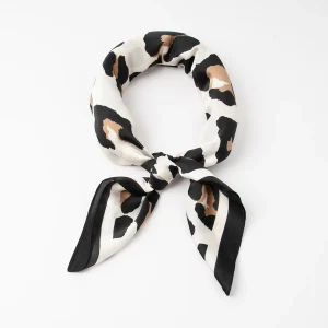 876001  Skjerf, Lite skjerf leopard mønster - svart