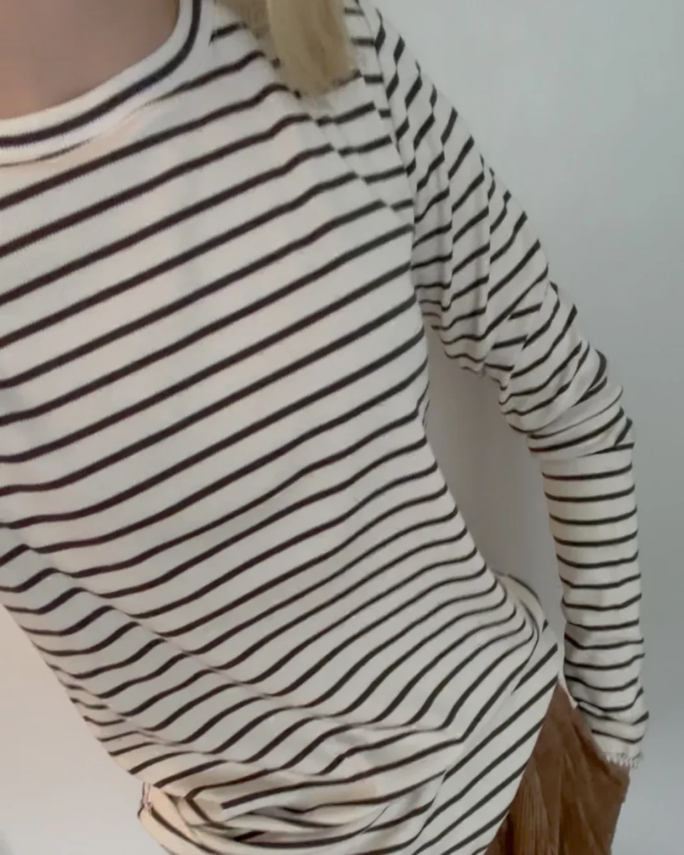 Ditte striped LS rib Tee - Image 2