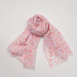 859736 Skjerf, Småblomstret sommerprint - lys rosa