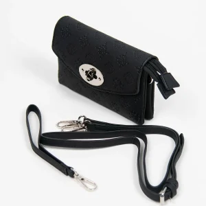 862901 Vesker, DANIELLA clutch med preget mønster - svart