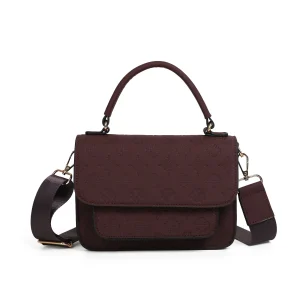 863921 Vesker, HILLEVI Clutch med preget mønster - burgunder
