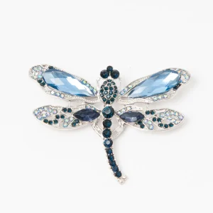 868246 Broche - Øyenstikker med strass stener - blå