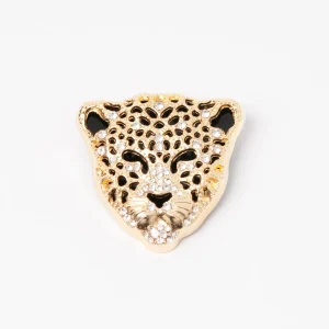 868662 Broche - Tiger med strass stener - gull