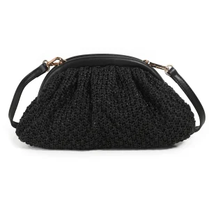 870301 Vesker, IDUN flettet myk clutch - svart