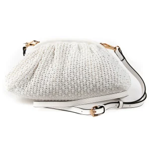 870315 Vesker, IDUN flettet myk clutch -cognac