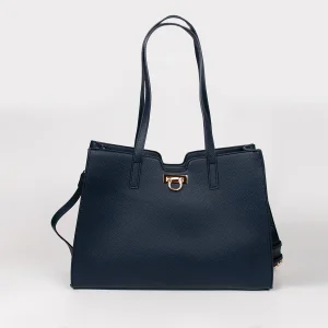 871141 Vesker, INE shopper med frontspenne  - marine
