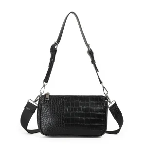 871301 Vesker, IVANA Croco clutch - svart