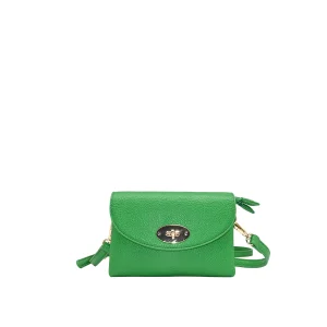 871855 Vesker, DANIELLE clutch med frontspenne  - sterk grønn