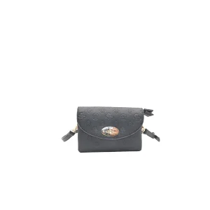 872101 Vesker, DANIELLE clutch med preget mønster - svart