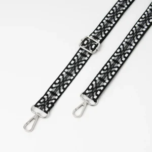 878301 Vesker, Smal skulderrem mønstret 2,5 cm - svart