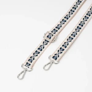 878341 Vesker, Smal skulderrem mønstret 2,5 cm - blå