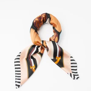 880405  Skjerf, Lite skjerf veskeprint - beige