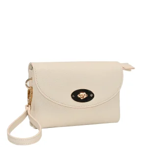 883505 Vesker,DANIELLE clutch med frontspenne - beige