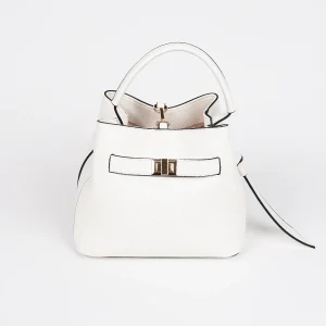883902 Vesker, JOY liten bucketbag med frontspenne - hvit