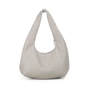 884105 Vesker, JUNE flettet bag - beige
