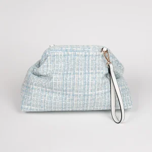 884746 Vesker, JEANETTE Jaquard bag - lys blå