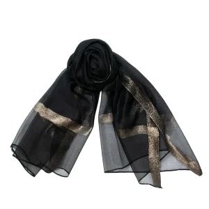 886600  Skjerf,Selskapssjal med lurex - svart/gull