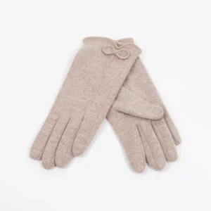 887505 Vanter ELISE ullvanter med sløyfe - beige