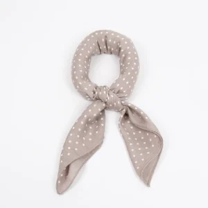888405  Skjerf, Lite skjerf vevet kvalitet prikket print - beige