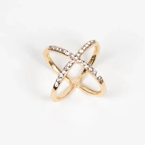 890362 Skjerf, Skjerf ring kryss med stener - gull