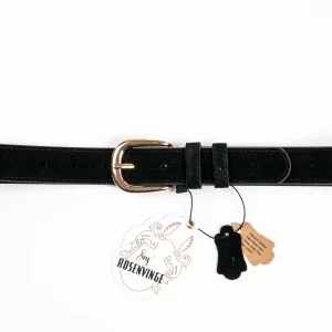 893101 Belte (6 stk) Semsket skinnbelte med oval spenne  - svart