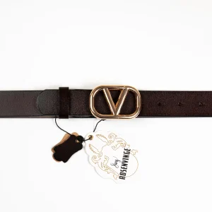 893211 Belte (6 stk) Skinnbelte med V-spenne - brun