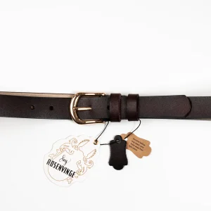 893511 Belte (6 stk) Skinnbelte med oval spenne - brun