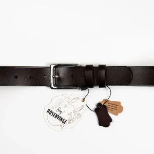 893611 Belte (6 stk) Skinnbelte med firkantet spenne - brun