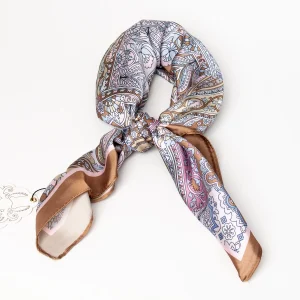 896305  Skjerf, Lite skjerf lys beige/lavendel paisley print - beige
