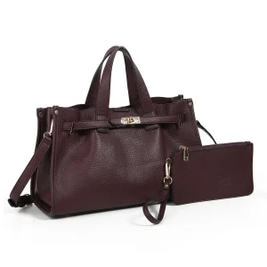 896821 Veske KRISTINE håndveske med buckle - burgunder
