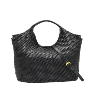 898601 Vesker, KARNA stor flettet shopper - svart