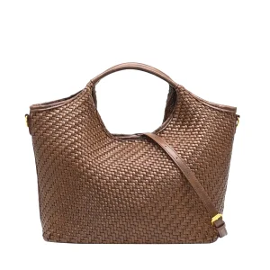 898611 Vesker, KARNA stor flettet shopper - brun
