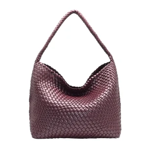 900321 Vesker, KATE flette shopper - burgunder