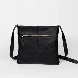 901201 Veske, Skinnveske  frontlomme - svart